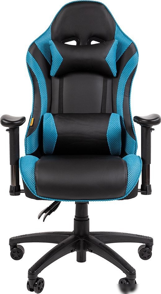 Игровое (геймерское) кресло CHAIRMAN CH43 (экокожа, черный/бирюзовый) – фото товара