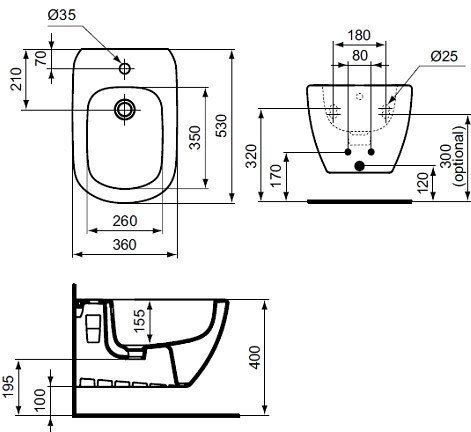 Биде Ideal Standard Tesi [T355201] - фото товара