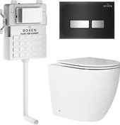 Унитаз приставной Roxen Antares в комплекте с инсталляцией Attach 5 в 1 967099 (кнопка: черный) - изображение в каталоге