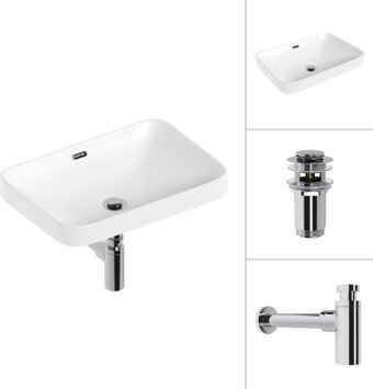 Умывальник Lauter 21441A + клапан 21190CH + сифон 21635CH (хром) - изображение в каталоге