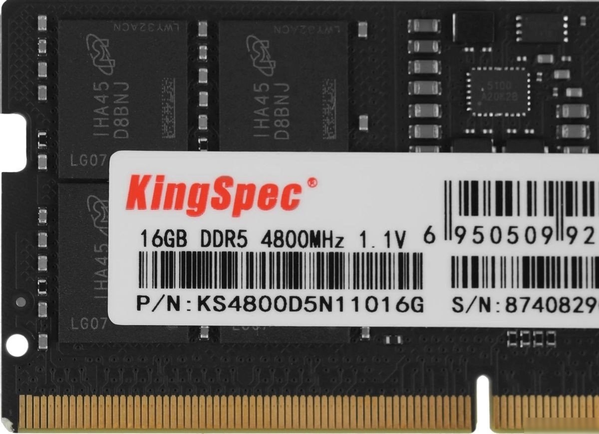 Оперативная память KingSpec 16ГБ DDR5 SODIMM 4800 МГц KS4800D5N11016G – фото товара