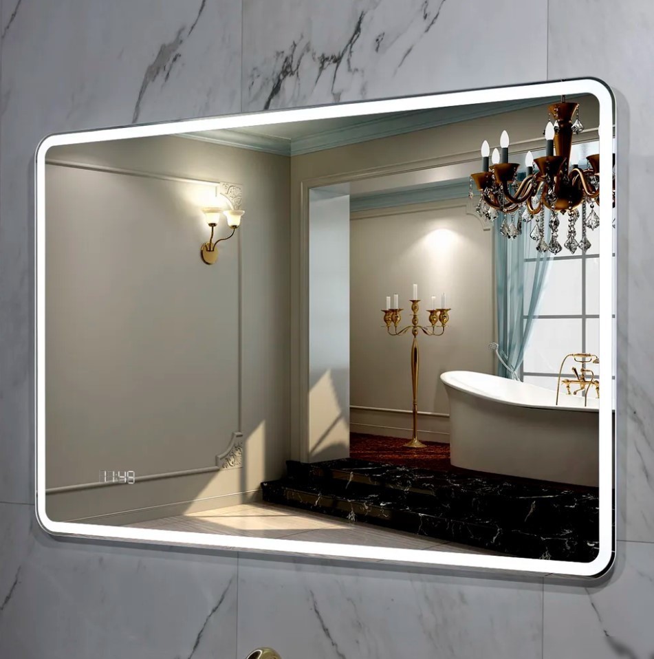 Пекам Зеркало Marta 1 110x80 marta1-110x80dpcl (с подсветкой, с сенсором на взмах руки, подогрев, часами) – фото товара