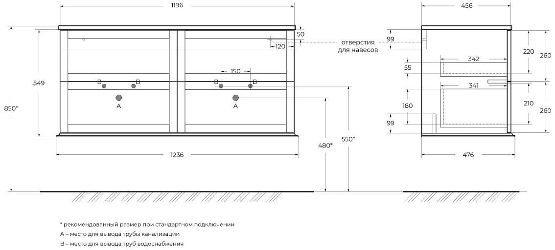 Cezares Тумба под умывальник Tiffany 55332 – фото товара