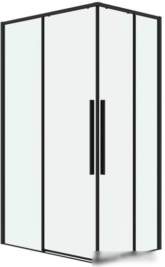 Душевая дверь Grossman Galaxy 110x195 1/2.K33.01.11.21.00 (черный матовый/прозрачное стекло) - фото товара