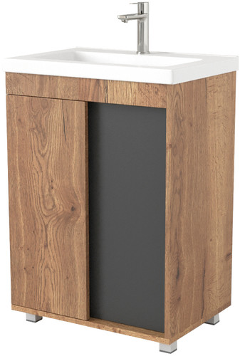 Дабер Тумба под умывальник 013 Тобага/Эридан 80 Т13.8Т.0.21 (дуб галифакс/серый) – изображение в каталоге