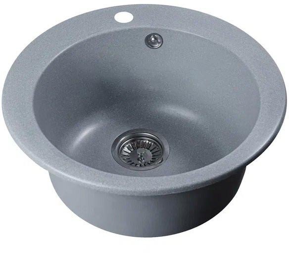 Кухонная мойка Marblan Orbi (серебристый,с сифоном) - фото товара