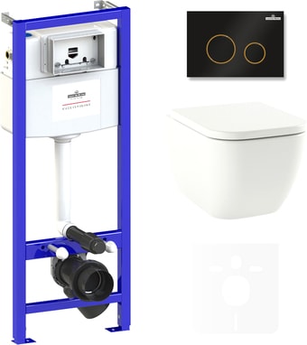 Унитаз Lavinia Boho Relfix One Compacto 6 в 1 75110080 (черный/золотистый пластик) - изображение в каталоге