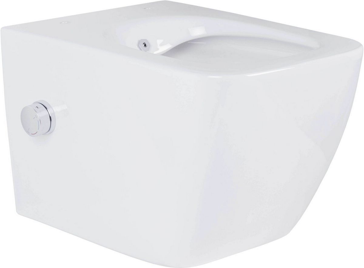 Унитаз подвесной Roxen Cube bidet в комплекте с инсталляцией StounFix Dual Fresh 6 в 1 968439 (кнопка: сатин) - фото товара