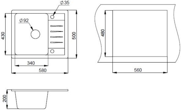 Кухонная мойка Granula 5803 (белый) - фото товара