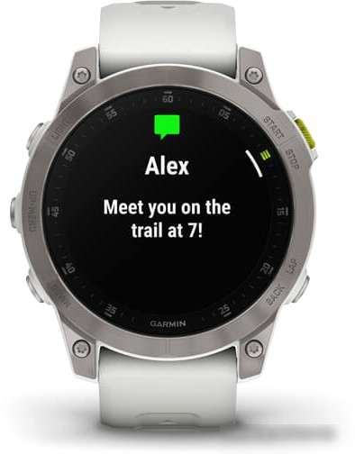 Умные часы Garmin Epix Sapphire Gen 2 (серебристый титан/белый) – фото товара