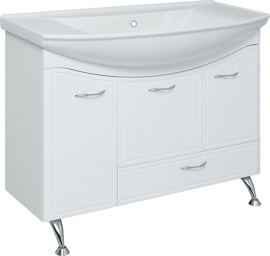 Runo Тумба с умывальником Runo Севилья 105 с корзиной для белья + Стиль 1050 (напольная) – фото товара