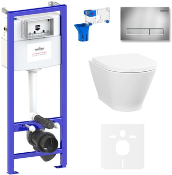 Унитаз Lavinia Boho Relfix Elegant Rimless 7 в 1 87561089 (хром пластик) - изображение в каталоге