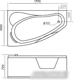Ванна Gemy G9046-II K - фото товара