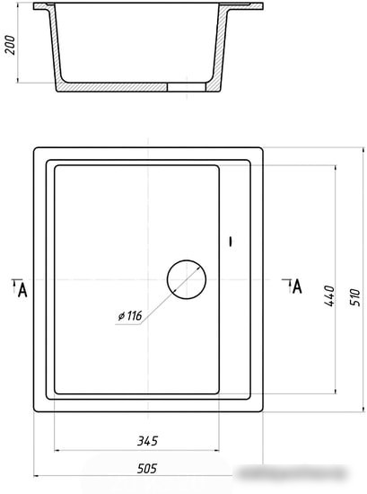 Кухонная мойка Gerhans A11 (черный) - фото товара