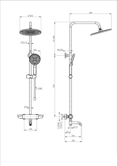 Душевая система Wonzon&Woghand WW-B3031-A2-MB - фото товара