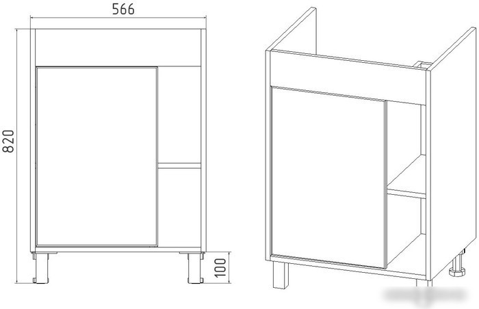 Viant Тумба под умывальник Бостон Como 60 VBOS60CO-T1ST – фото товара