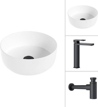 Умывальник Lauter 21499-31 + Cascade 21СК0655BS с сифоном 21635B (черный матовый) - изображение в каталоге