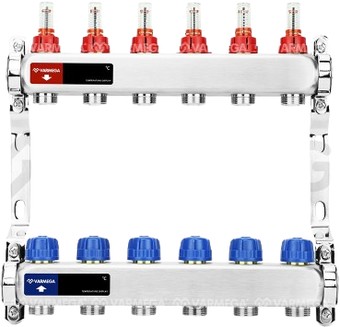 Запорная арматура Varmega Коллектор для теплого пола с расходомерами VM15106 ВР 1"