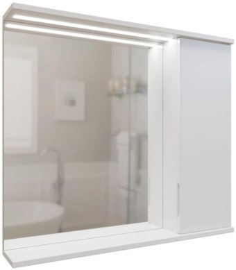 Mixline Шкаф с зеркалом для ванной Лайн 80 553018 (правый, с подсветкой) – изображение в каталоге