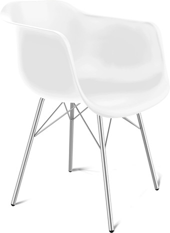 Стул с подлокотниками Sheffilton SHT-ST31/S64 (белый/хром лак) – изображение в каталоге