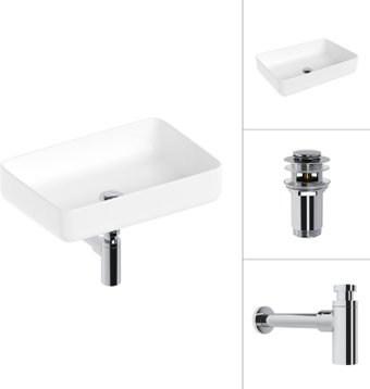 Умывальник Lauter 21487-50 + клапан 21190CH + сифон 21635CH (хром) - изображение в каталоге