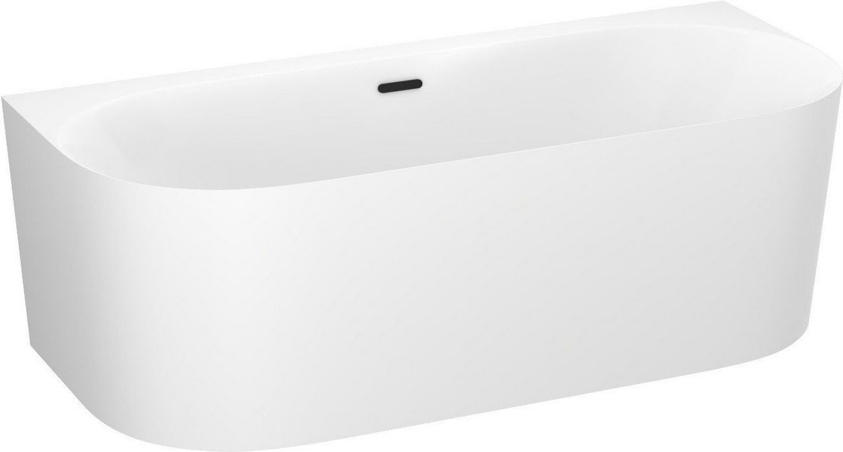 Ванна Wellsee Collaro 170x80 28910103R (пристенная ванна белый глянец, экран, ножки, сифон-автомат матовый черный) - фото товара