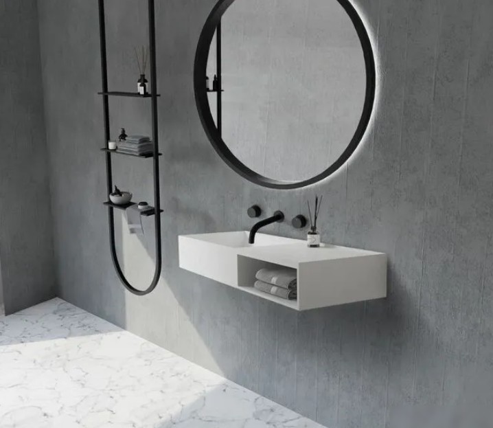 Abber Тумба с умывальником Stein AS2649-1.2 (подвесной, белый матовый) – фото товара