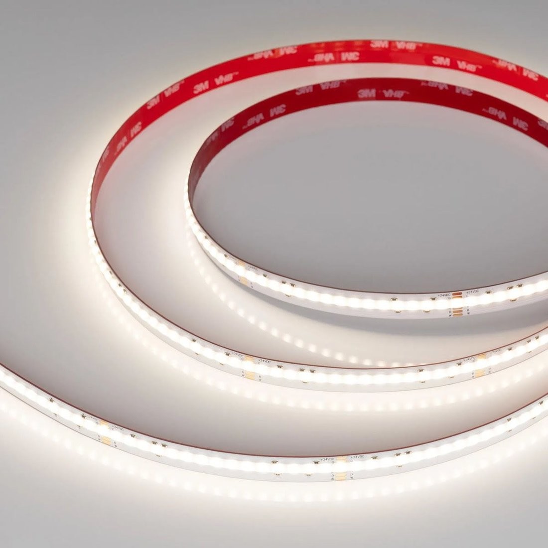 Светодиодная лента COB Arlight 15W/m 768LED/m CSPSMD дневной белый + разноцветный 5М COB-X768-12mm 24V 041786 – фото товара