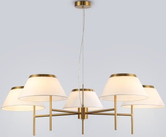 Подвесная люстра Ambrella LH72473/5 BS/WH (латунь/белый) – изображение в каталоге