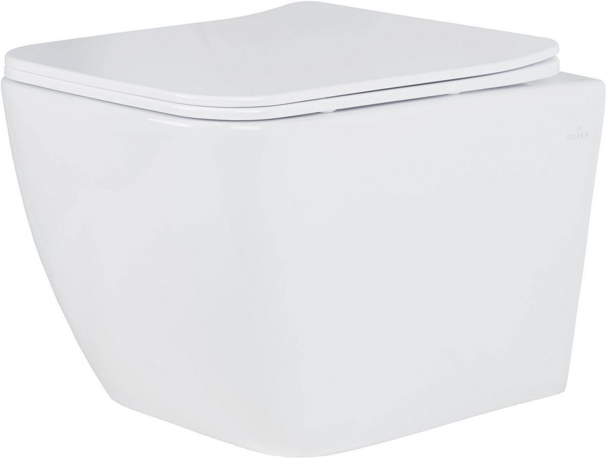 Унитаз подвесной Roxen Cube bidet в комплекте с инсталляцией StounFix Dual Fresh 6 в 1 968439 (кнопка: сатин) - фото товара