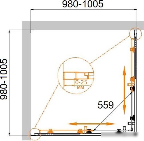 Душевой уголок Cezares Molveno-A-2-100-C-Boro-IV - фото товара