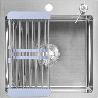 Кухонная мойка Saniteco 4848 (с сифоном, дозатором и коландером) - изображение в каталоге
