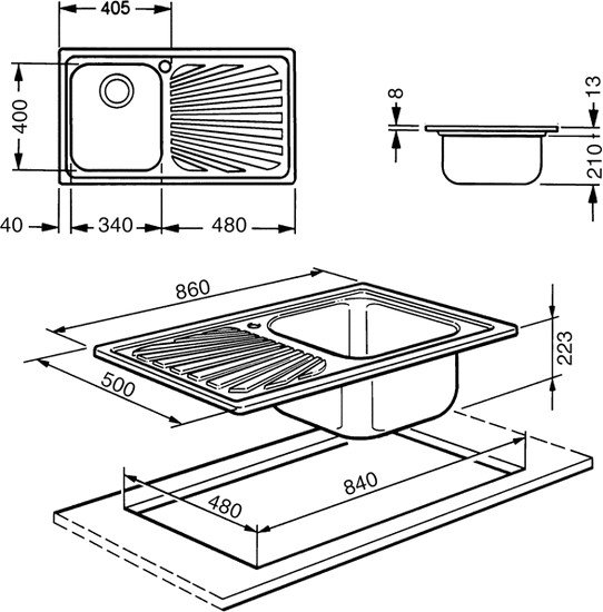Кухонная мойка Smeg SP861S - фото товара