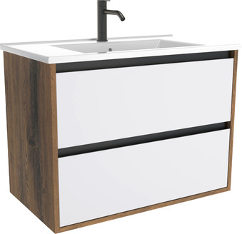 ЗОВ Тумба под умывальник Парма 60 P60LA0MWMC1B (аттик/белый матовый/черный) – изображение в каталоге