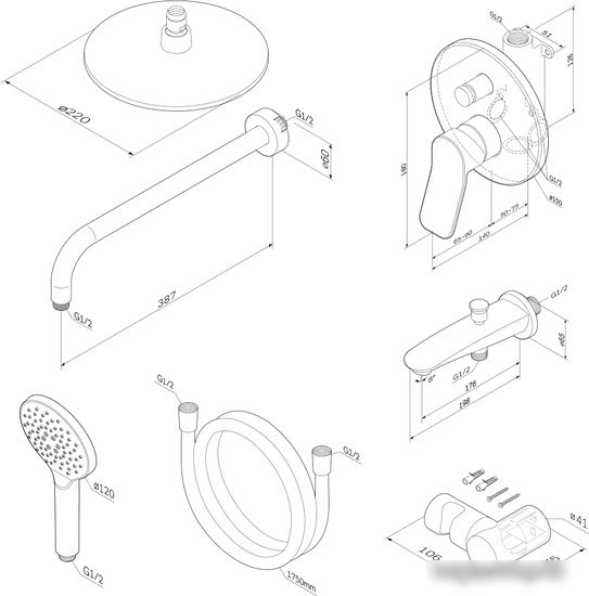 Душевая система AM.PM X-Joy FB85A10020 - фото товара