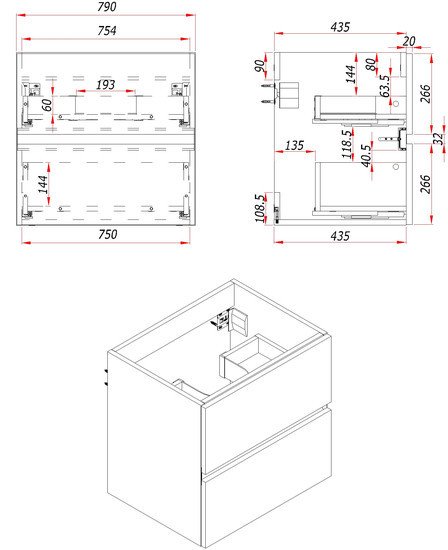ЗОВ Тумба под умывальник Лира 80 L80MWFMLGVG (графиль глянец) – фото товара