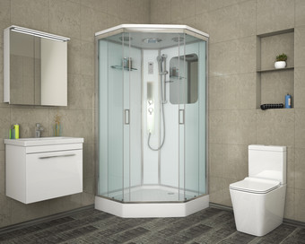 Душевая кабина Niagara NG-6001-01GD 90x90x220 (прозрачное стекло) - изображение в каталоге