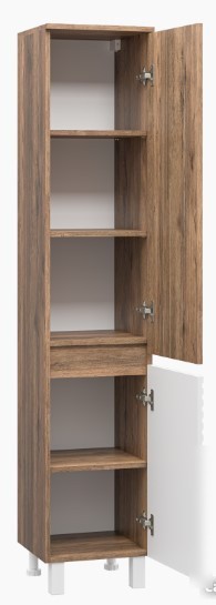 Brevita Шкаф-пенал Dakota 35 DAK-050350-19/01П (белый/темное дерево) – фото товара