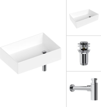 Умывальник Lauter 21518-1 + клапан 21190CH + сифон 21635CH (хром) - изображение в каталоге