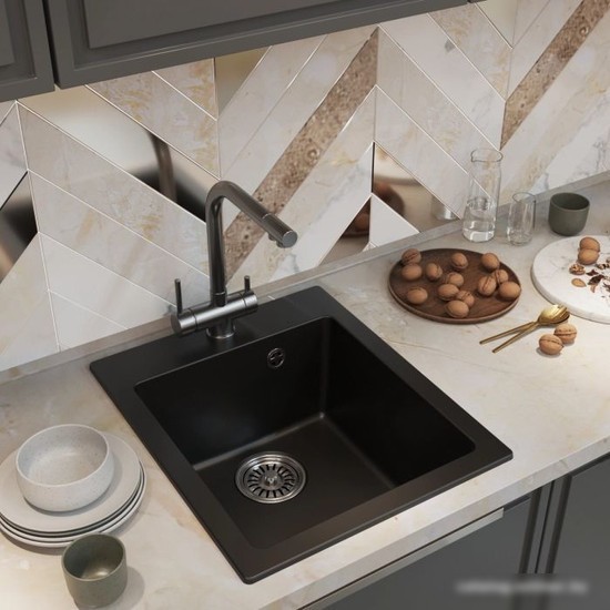 Кухонная мойка Mixline ML-GM14 551910 (ультра-черный) - фото товара