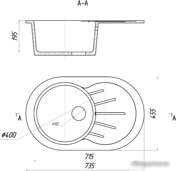 Кухонная мойка Gerhans A02 (терракот) - фото товара