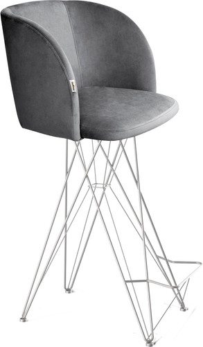 Стул с подлокотниками Sheffilton SHT-ST33/S66 (угольно-серый/хром лак) – изображение в каталоге