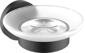 Мыльница Wellsee Finishing Touch 182502000 с держателем (матовый черный) – изображение в каталоге