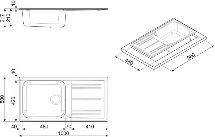 Кухонная мойка Smeg LZ150A2 - фото товара
