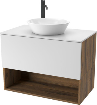 ЗОВ Тумба под умывальник Кито-2 90 2K90LA0MWMC-KP13W (аттик/белый матовый) – изображение в каталоге