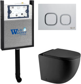 Унитаз приставной WeltWasser Amberg 404 + Merzbach 002 MT-BL + Amberg RD-WT - изображение в каталоге