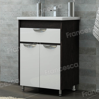 Francesca Тумба Версаль 60 с умывальником Como 60 M-1000804 (белый/венге) – изображение в каталоге