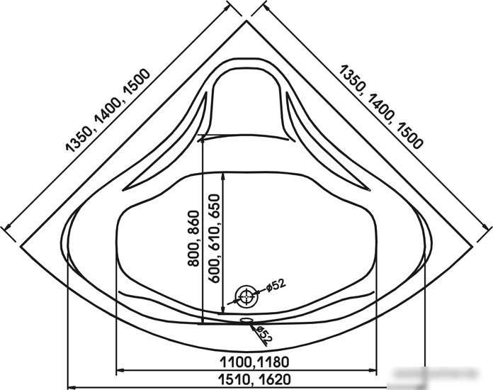 Ванна Relisan Mira (150x150) - фото товара