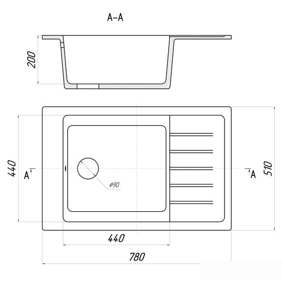 Кухонная мойка Gerhans B28 (графит) - фото товара