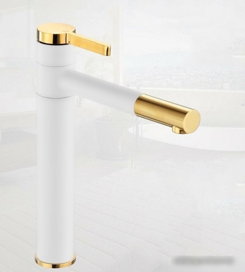 Смеситель Rea Smart REA-B8400 (белый/золотой) - фото товара